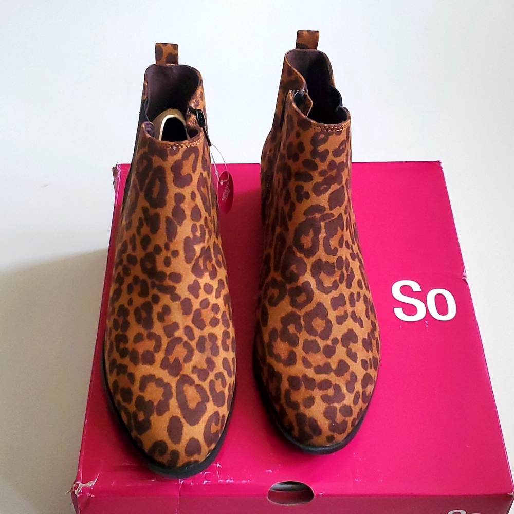 SO Averyy Women's Ankle Boots Leopard - Picture 2 of 4